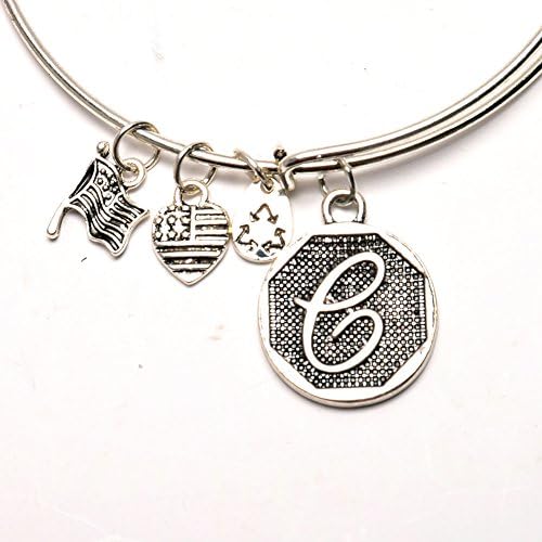 Jewelry1000 Letter pendants Rims bracelet C for Christmas