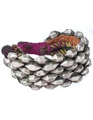 Wristlet with Knitted Silver Thread Base - Sterling Silver