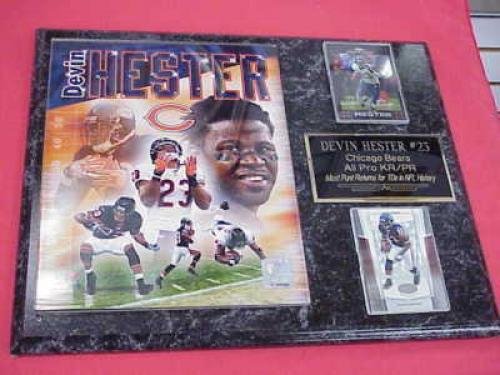Devin Hester 2 Card Collector Plaque