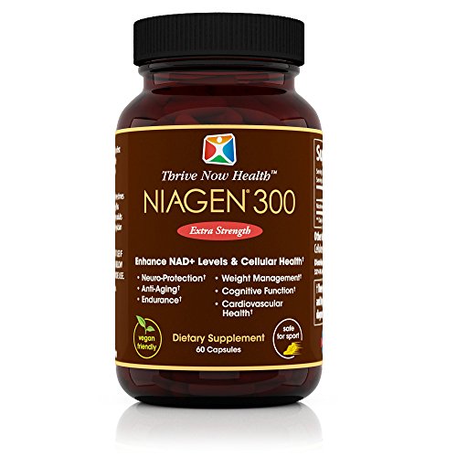 NIAGEN 300 Nicotinamide Riboside (NR), Patented Energy Optimizer, 300mg Extra Strength (150 mg per Capsule, 60 Capsules per Bottle) Highest Potency Capsules, Best NAD+ Booster