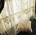 Elleweideco Decorative Modern Golden/Antiquewhite Sheer Window Curtain/Drape/Panel