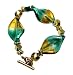 Bracelet - B5 - Handmade Murano Glass & Fire-Polished Beads - Lg Twists - Toggle Closure ~ Teal & Topaz