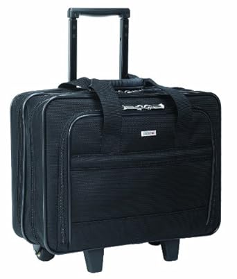 SOLO Classic Collection Rolling Laptop Portfolio Case Holds Notebook Computer up to 15.6 Inches Black B100-4