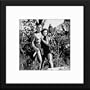 Tarzan Custom Framed And Matted B&W Photo (Johnny Weissmuller Maureen O'Sullivan) Total Size: 20x20 Inches