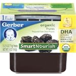 Gerber 1st Foods Organic Prunes, 2-Count, 2.5-Ounce Tubs (Pack of 8)