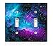 Nebula Galaxy Space Design Pattern Print Double Light Switch Plate