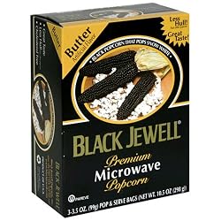 Black Jewell Premium Microwave Popcorn, Butter, 10.5-Ounce Boxes (Pack of 6)