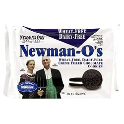 Newman's Own Organics Newman-O'S, Wheat-Free, Dairy-Free Vanilla Creme, 16-Ounce Packages (Pack of 12)