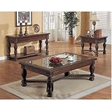 Dark Mahogany Glass Top Coffee Table By Coaster Furniture