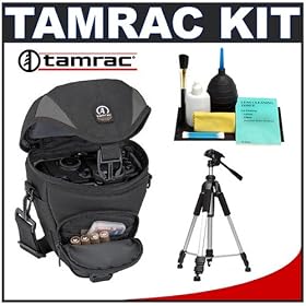 Tamrac 5514 Adventure Zoom 4 Camera Bag Holster Case (Gray) + Tripod + Accessory Kit for... by Tamrac