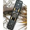 The "Maverick" 2" Wide Hairpipe Aged Black Leather Watchband