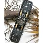 The "Maverick" 2" Wide Hairpipe Aged Black Leather Watchband