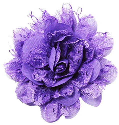 Wholesale Princess Chiffon Fabric and Lace Flower Hair Clip