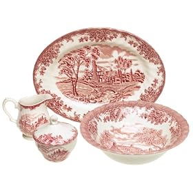 Churchill China Brook Pink 5-Piece Dinnerware Completer Set by Churchill China