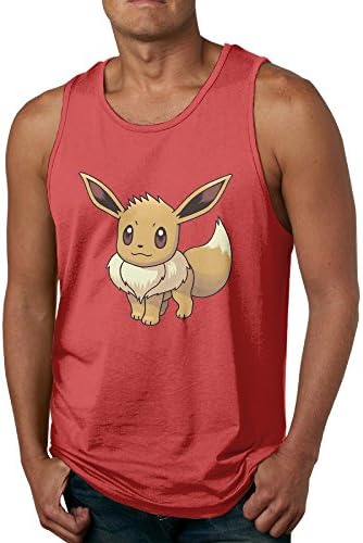 KTKY Man's Eevee Tatto Athletic Basic Tank Top Top Large Red