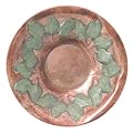 Achla BP16T  16 Inch  Antique Brass Threaded Base Birdbath Basin With Green Leaves