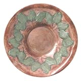 Achla BP16T 16 Inch Antique Brass Threaded Base Birdbath Basin With Green Leaves by Achla
