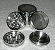 Four Piece NEW STYLE 2 1/4" Herb, Spice or Tobacco Pollen Grinder
