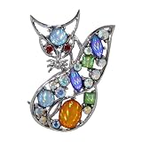 Silver Tone Fox Animal Pin