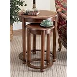 2 pc Nesting Accent Tables with Scalloped Bun Feet in Wilmington Cherry Finish by Powell Company