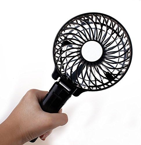 Mini Fan Battery Operated Hand Held Portable Usb Rechargeable Cool Breeze Desk Fan Small Quiet Battery Powered Personal Fan Black with USB Cable