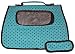 Pet Supplies : Designer Dog Carrier - Fully Enclosed Julia Petite Polka Dot Pet Carrier - Teal/ Brown