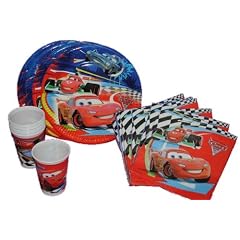 40 tlg. Set Pappteller + Serviette + Becher Cars II Teller K�che Essen Kinder Kindergarten Pappe Schule Geschirr Kindergeschirr Kindergeburtstag Party Deko Dekoration Kinderparty Junge Kind rund Einweg Kinderfest Lightning Mc Queen McQueen Auto