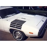 1972 GTX Hood to Fender Tank Tracks Stripe (w 340 Hood Bezel #s) - MATTE BLACK by Phoenix Graphix