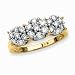 Gold Plated Sterling Silver 1 ct. Cubic Zirconia Cluster Ring