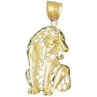 14K Yellow Gold Lion Pendant - 12.9 grams