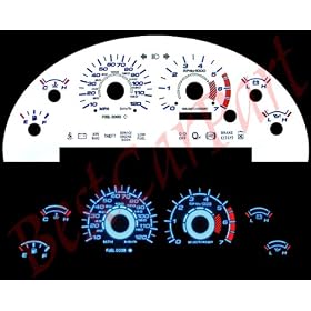 99-04 Ford Mustang V6 WHITE GLOW EL GAUGES