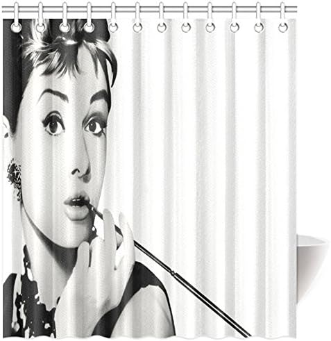 MOXUR Audrey Hepburn Breakfast at Tiffany's Shower Curtain 66"x72" - Waterproof Polyester Fabric