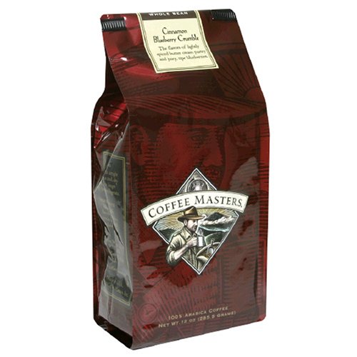 Coffee Masters Flavored Coffee, Cinnamon Bueberry Crumble, Whole Bean, 12-Ounce Valve Bag,... by Coffee Masters