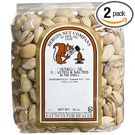 Bergin Nut Company Pistachios, Still In Shells, 12-Ounce Bags (Pack of 2)