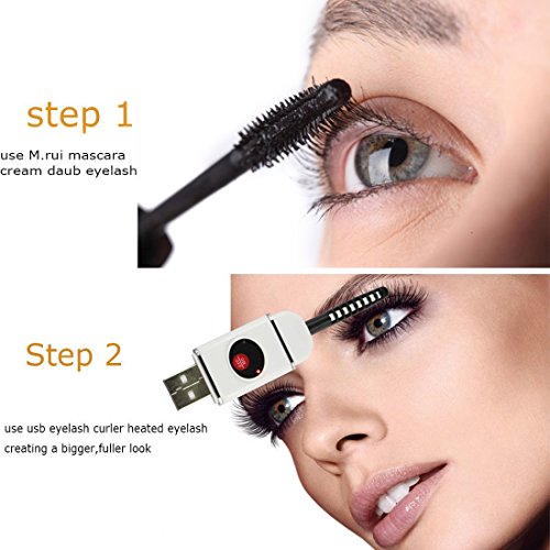 Gemtune Professional Rechargeable Heated Eyelash Curler, Heated Eyelash Crimper (white) Health