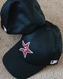 MLB Flex FITTED Lg/XL Houston ASTROS Home BLACK Hat Cap Mesh