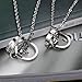 Dixivi Jewelry a Pair Valentine Couple Stainless Steel Double Ring Engraved Promise Necklace Sets