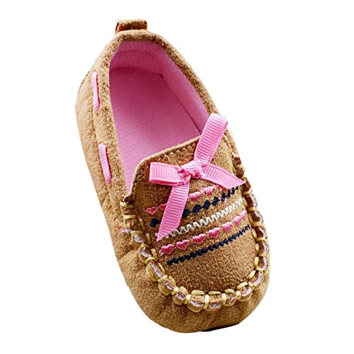 Weixinbuy Toddler Girl's Cotton Slip On Brown Cute Loafer Baby Shoe