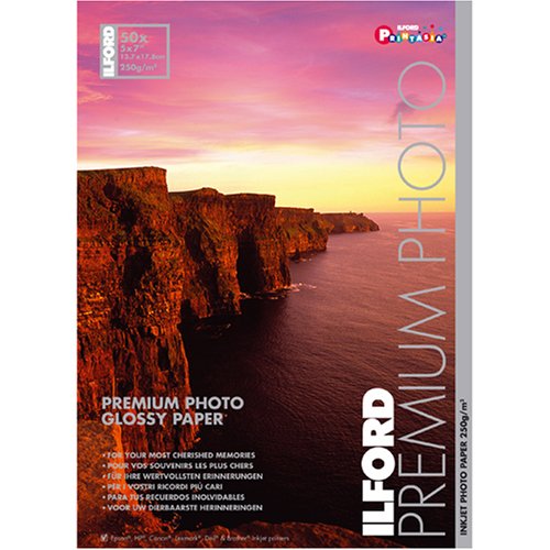 Ilford Premium Glossy 5 x 7 Inch Photo Paper 50 Sheets