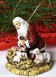 Santa Kneeling with Baby Jesus Tree Ornament