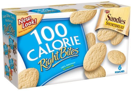 Keebler Right Bites Sandies Shortbread 100 Calorie Packs, 4.44-Ounce, 6-Count Boxes (Pack of 6)
