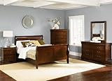The Carrington Cherry Queen Size Sleigh Bedroom Set