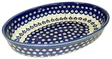 Review Teresa Beach Polish Pottery B01S166 / Teresa Beach Polish Pottery Small Oval Baker (10.5 inch X 7 inch) with Floral Peacock pattern