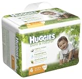 Huggies Pure & Natural Diapers, Size 4, 56-Count (Pack of 2)