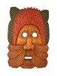 Handmade 'Old Wise Man' Tribal Mask Wall Hanging (Thailand)