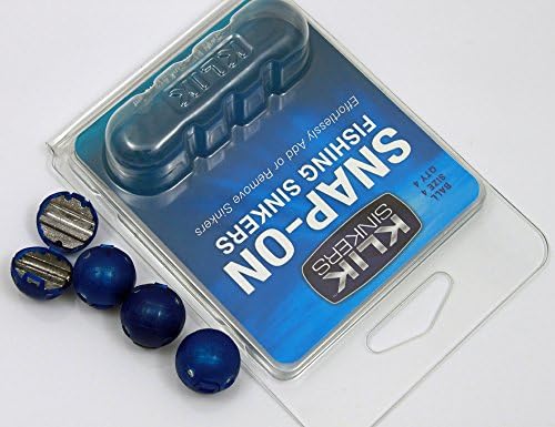 Four Size 4 (0.7oz) Klik Sinkers - Snap on Fishing Sinkers - Brand New Product - Clip on and Off Your Line with Ease - No Need to Cut Your Line to Change Sinkers - Add Sinkers From the Boat to Explore the Strike Zone - Spend Less Time Rigging and More Time Fishing - Hinge Tested to 1000 Cycles