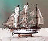 MARITIME WOOD MODEL SCHOONER SHIP BOAT VESSEL NEW
