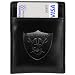 Fossil Oakland Raiders Black Leather Card Holder & Money Clip