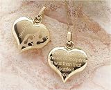 14K Yellow Gold Heart Footprints Pendant