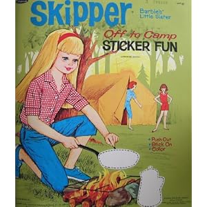 Vintage Barbie SKIPPER Off To Camp Sticker Fun Book Authorized Edition w Push Out, Stick... by 